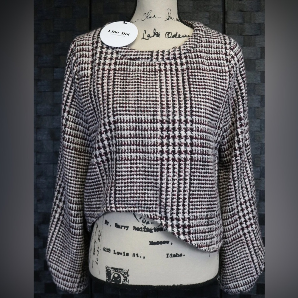 Line & Dot- Wool Blend Tweed Top and Skirt Set - Picture 5 of 8